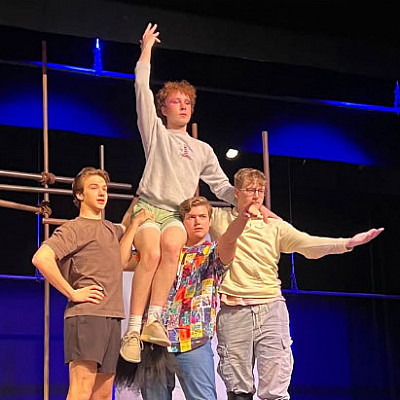 Students performing in a play.