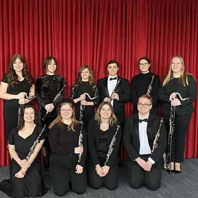 A group of Carthage music students with their instruments.