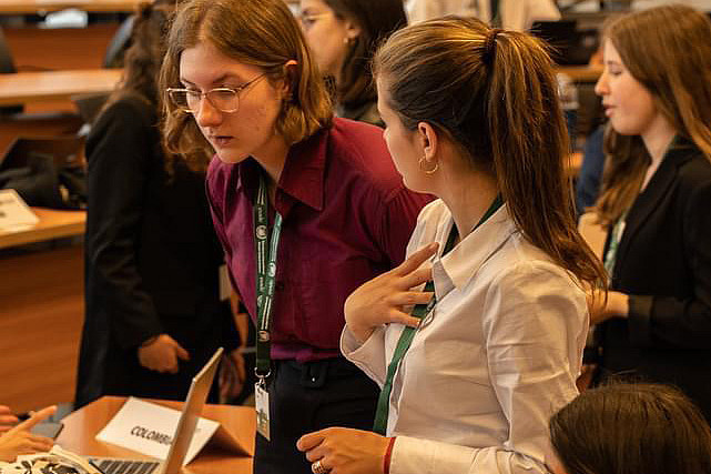 Megan Baumeister '24 at the BIMUN Model UN Conference in Spain.