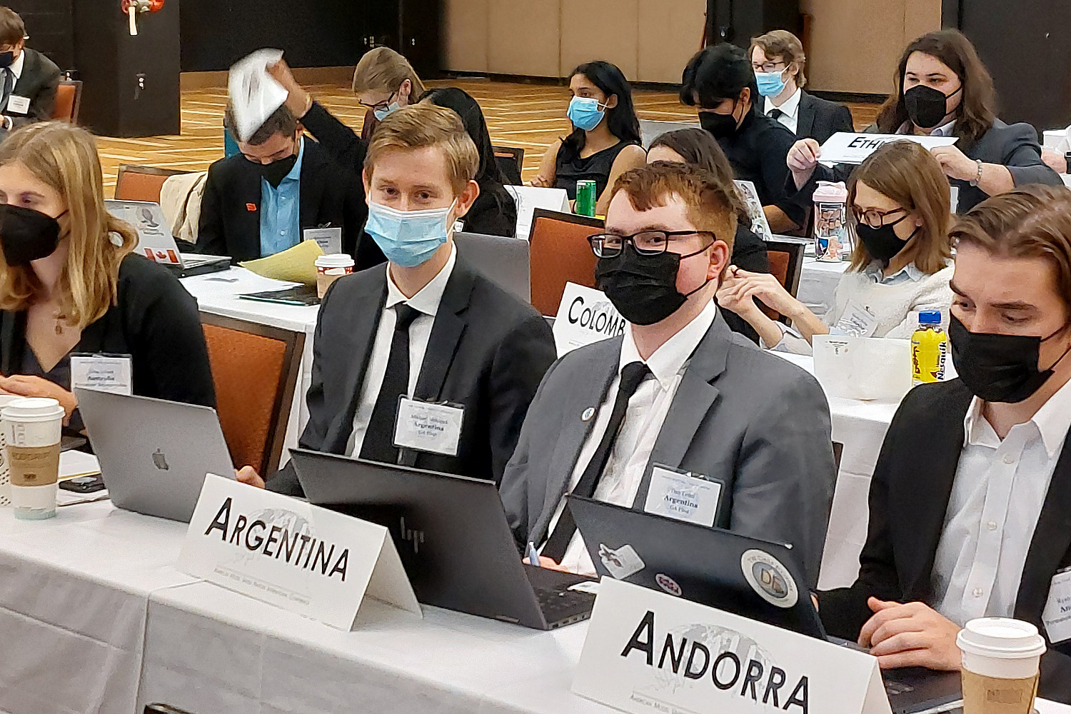 Dan Lenzi '24 and Michael Malyszek '25 at AMUN Chicago 2022.