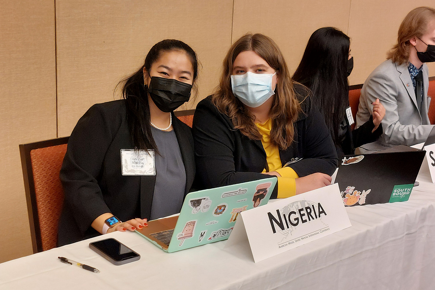 Abby Trch '23 and Lorin Bucur '26 at AMUN Chicago 2022.