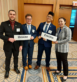 From left to right: Alex Papiez '24, Tyler Kelly '24, Michael Phi Vo '27, Laura Hung '24.