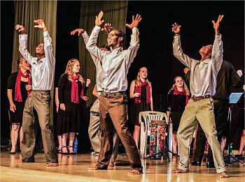 The Carthage Treble Choir gives a joint performance with local dancers from the Ibuka Dance Found...
