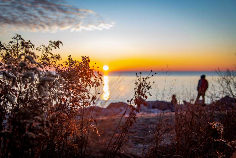 Sunrise over Lake Michigan